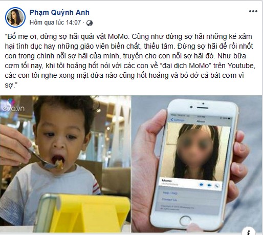 Sao Việt đồng loạt lên tiếng về 'Quái vật Momo' trên Youtube khiến trẻ tự tử - ảnh 5