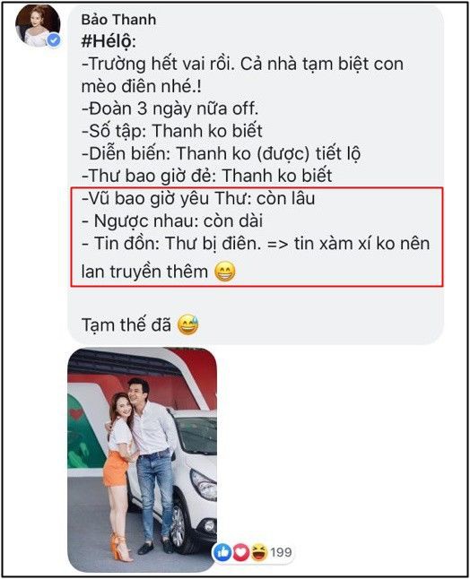 Showbiz 18/6:Bảo Thanh tiết lộ 'sốc' trước tình tiết Thư bị điên và chia tay Vũ - ảnh 1