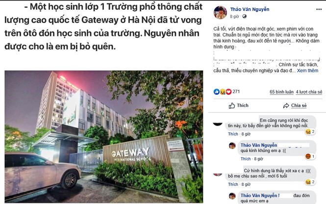 MC Thảo Vân, sao Việt phẫn nộ vụ học sinh Gateway tử vong vì bị quên trên ôtô - ảnh 1