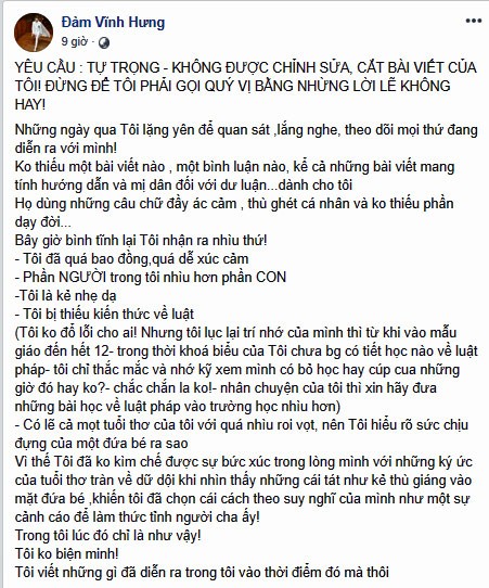 Đàm Vĩnh Hưng lên tiếng về ồn ào kích động bạo lực - ảnh 1