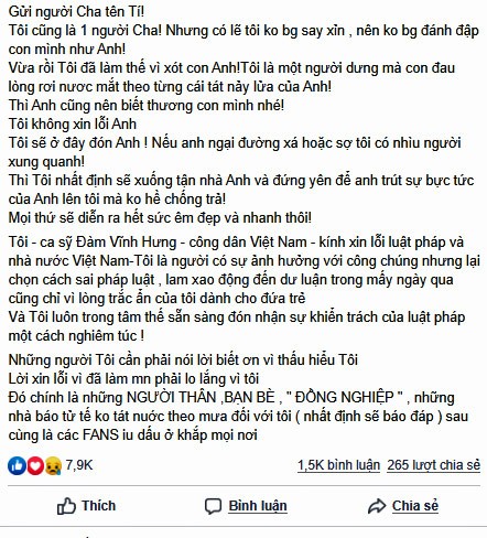 Đàm Vĩnh Hưng lên tiếng về ồn ào kích động bạo lực - ảnh 3