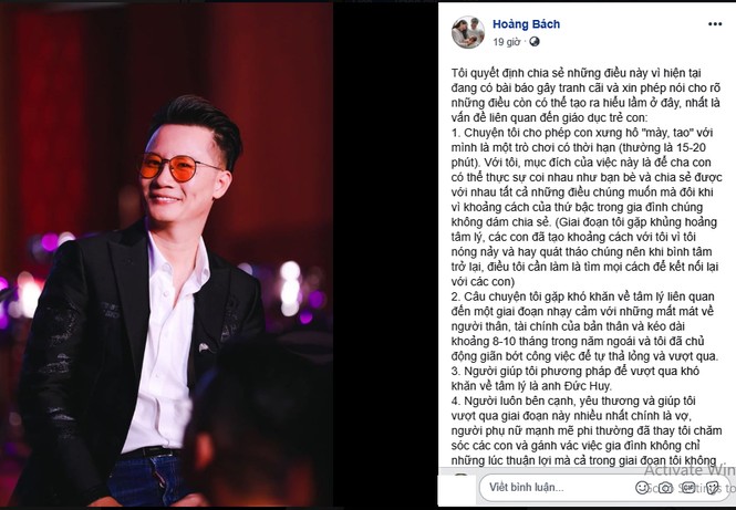 Bị chỉ trích vì để con xưng hô mày - tao với mình, Hoàng Bách lên tiếng - ảnh 1