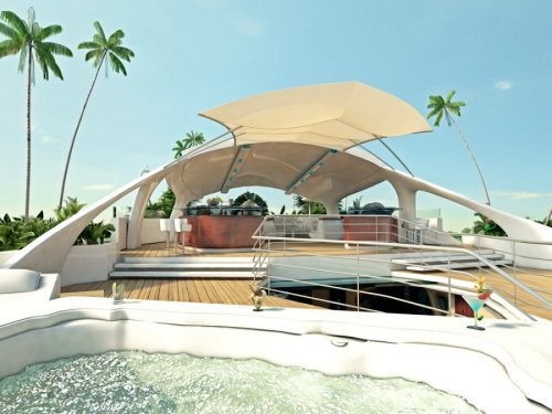 Trên đảo được trang bị hồ tắm Jacuzzi rộng