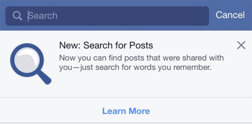 Facebook cho phép tìm kiếm thông tin trong status - ảnh 1