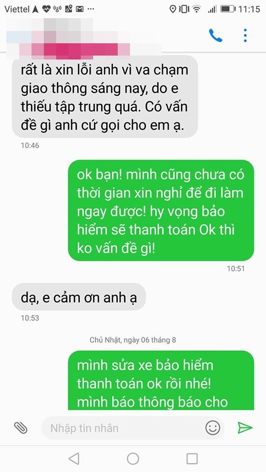 Vụ đâm xe trên phố Hà Nội và tin nhắn tài xế nhận được sau khi trở về nhà - ảnh 2