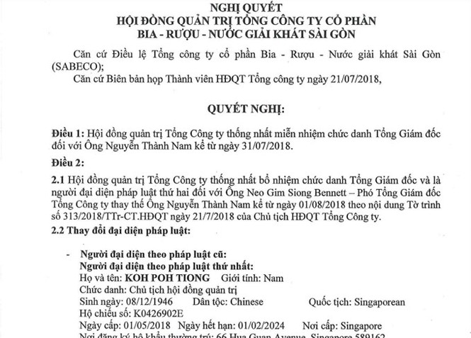 Loại bỏ sếp Việt, 2 người gốc Hoa giúp tỷ phú Thái chi phối Sabeco - ảnh 2