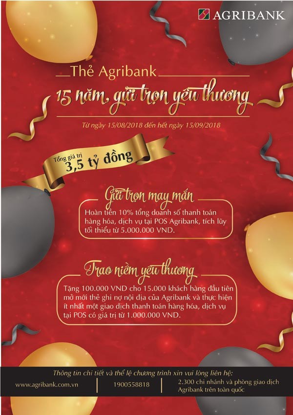 Bùng khuyến mại sản phẩm dịch vụ thẻ Agribank - ảnh 1