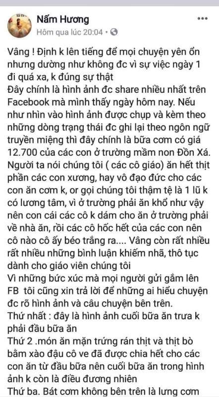 Vụ cho trẻ ăn thực phẩm bẩn, phụ huynh yêu cầu từng giáo viên xin lỗi - ảnh 1