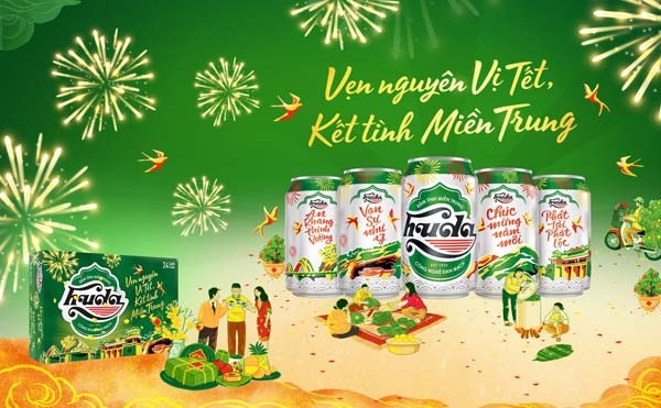 Sắc xuân miền Trung rực rỡ trên lon bia Huda tết - ảnh 1