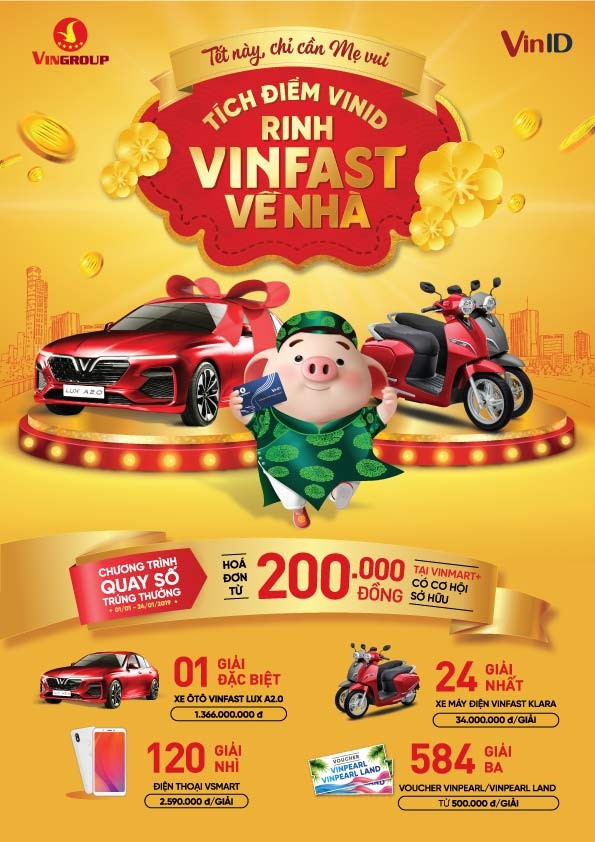 VinID “chơi lớn”, tặng xe VinFast tiền tỷ tri ân khách hàng đón Tết - ảnh 1