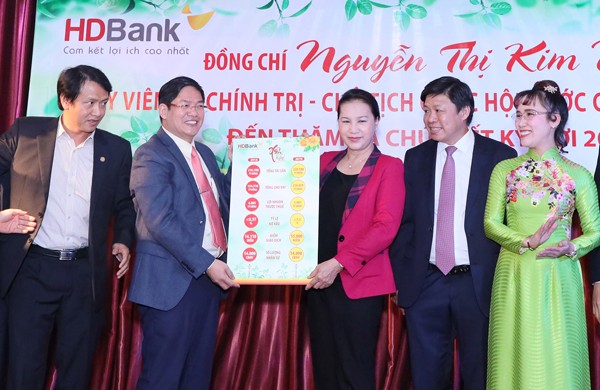 Chủ tịch Quốc hội Nguyễn Thị Kim Ngân thăm, chúc Tết HDBank, Vietjet - ảnh 3