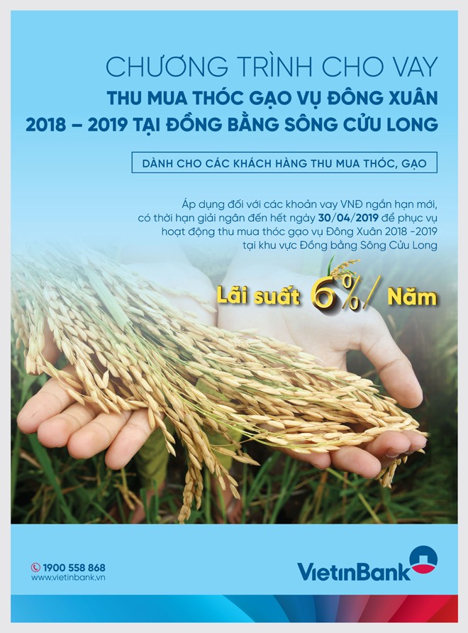 VietinBank cho vay thu mua thóc gạo với lãi suất ưu đãi 6% - ảnh 1