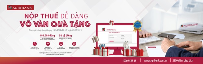 Tặng ngay 100.000đ cho 10.000 khách hàng thực hiện nộp thuế qua Agribank - ảnh 1