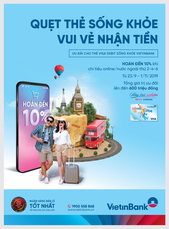 Hoàn đến 500.000 VND khi chi tiêu bằng thẻ Visa debit Sống khỏe - ảnh 1
