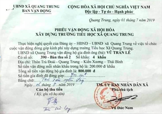 Tự ý ra nghị quyết thu hàng tỷ đồng của dân - ảnh 1