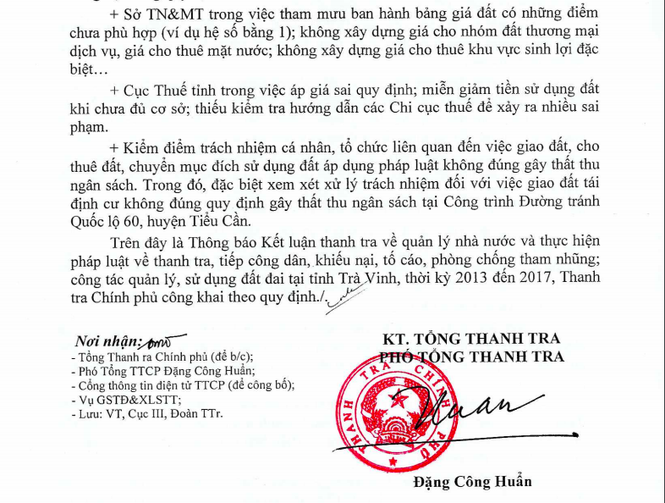 Sai phạm về tài chính gần 70 tỷ đồng trong công tác quản lý đất đai tại Trà Vinh - ảnh 1