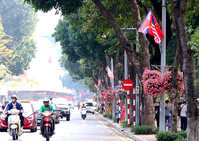 500 quốc kỳ Việt Nam - Mỹ - Triều Tiên trang hoàng Thủ Đô - ảnh 5