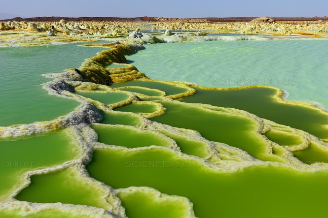 Dallol núi lửa ao mặn axit suối nước nóng không có vi sinh vật Ethiopia - ảnh 16