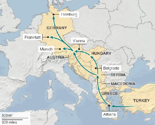 Hàng trăm người di cư ẩu đả với cảnh sát Hungary - ảnh 1