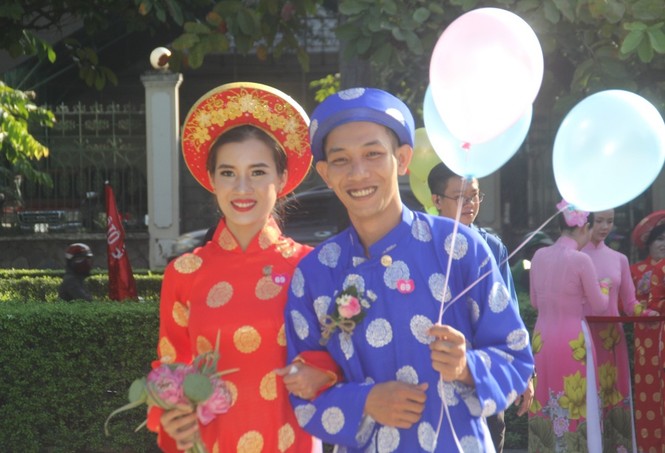 Lễ cưới tập thể, hạnh phúc, thanh niên công nhân, Nhà thiếu nhi TPHCM, đám cưới, vui vẻ, áo dài - ảnh 14