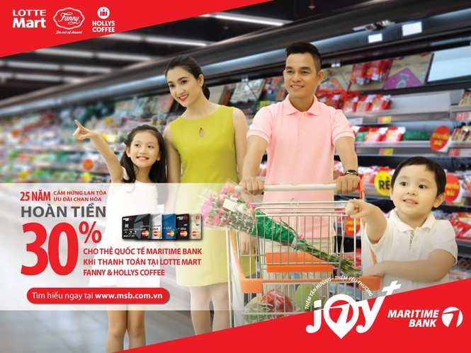 Hoàn tiền 30% tại Lotte Mart chi tiêu bằng thẻ quốc tế Maritime Bank - ảnh 1