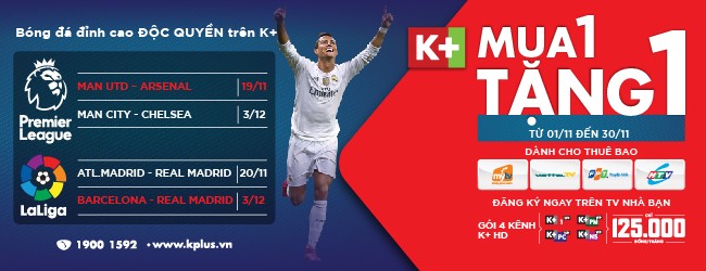 K+ khuyến mại “Mua 1 tặng 1” cho 2 gói thuê bao - ảnh 1