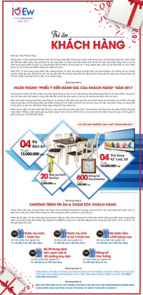 Eurowindow tổ chức nhiều chương trình tri ân khách hàng nhân 15 năm thành lập - ảnh 1