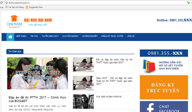 Trường đại học Đại Nam bị làm giả website để chiêu dụ tuyển sinh - ảnh 4