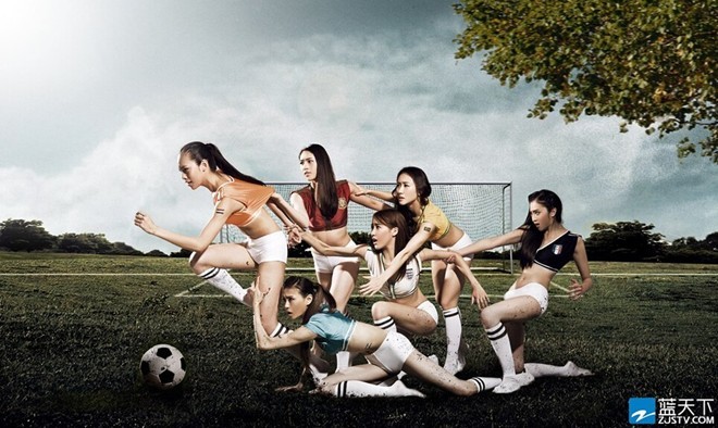Nữ sinh Hàn nóng bỏng với áo đấu World Cup 2014 - ảnh 1