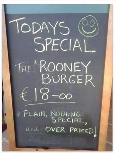 Nhà hàng tung 'món độc' mỉa mai Rooney - ảnh 1