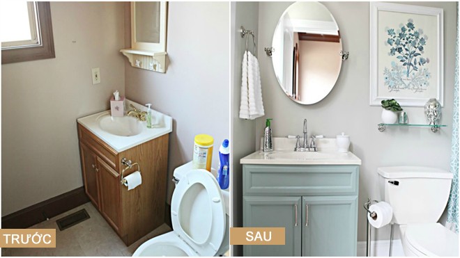 Nhà tắm chật hẹp trở nên sáng sủa sau cải tạo - ảnh 2