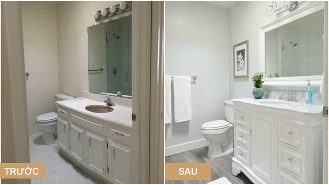 Nhà tắm chật hẹp trở nên sáng sủa sau cải tạo - ảnh 6
