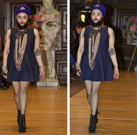 Người mẫu nữ 'có râu' sải bước trên sàn catwalk - ảnh 1