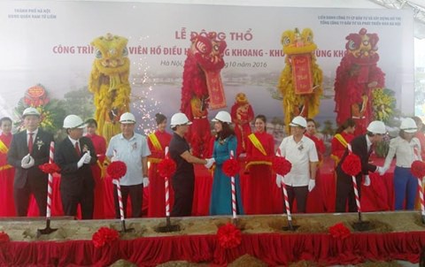 Động thổ công viên hồ điều hòa Phùng Khoang - ảnh 2