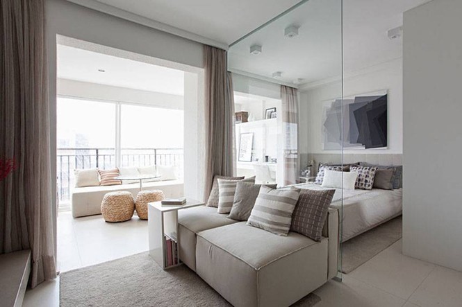 Căn hộ 35 m2 có mọi phòng đều rộng nhờ dùng nhiều kính - ảnh 2