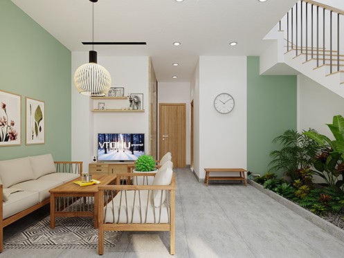 Đất méo mó vẫn xây được nhà phố 4 tầng đẹp như mơ - ảnh 2