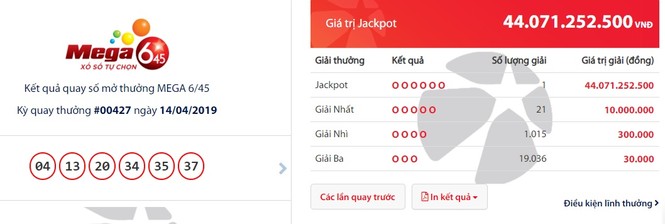 Độc đắc Vietlott lại nổ, khách hàng 'ẵm' hơn 44 tỷ đồng - ảnh 1