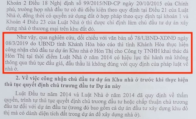 Bộ Xây dựng “tuýt còi” Khánh Hòa về dự án nhà ở hơn 30ha không đấu thầu - ảnh 1 Bộ Xây dựng “tuýt còi” Khánh Hòa về dự án nhà ở hơn 30ha không đấu thầu - ảnh 1
