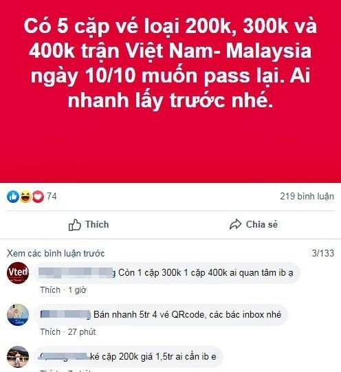 Vé xem Việt Nam vs Malaysia bị hét giá trên trời - ảnh 4