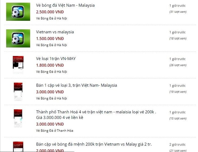 Vé xem Việt Nam vs Malaysia bị hét giá trên trời - ảnh 5