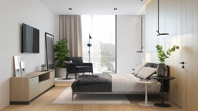 Căn hộ chung cư đẹp mỹ mãn nhờ nội thất gỗ biến tấu - ảnh 8