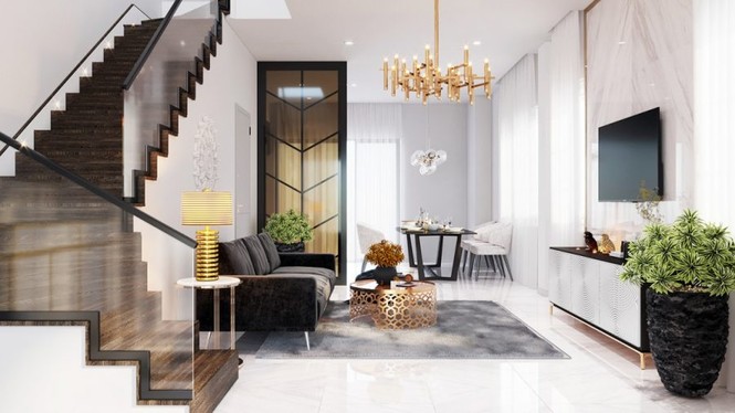 Mẫu phòng khách đẹp 'chất đến phát ngất' có cầu thang ấn tượng - ảnh 5