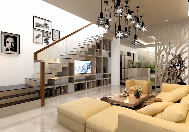 Mẫu phòng khách đẹp 'chất đến phát ngất' có cầu thang ấn tượng - ảnh 6