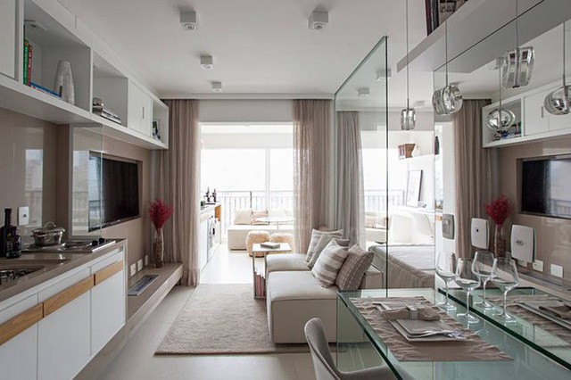 'Tuyệt chiêu' giúp căn hộ 35 m2 sang trọng như rộng gấp đôi - ảnh 1