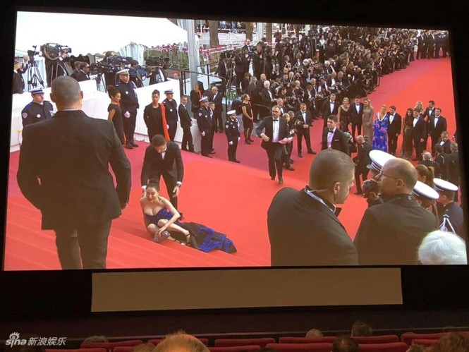 Hoa hậu Quý bà Trung Quốc khoe ngực khủng, 'vồ ếch’ ở thảm đỏ Cannes - ảnh 2