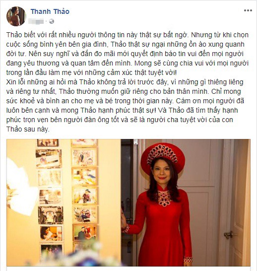 Thanh Thảo chia sẻ đang mang thai tuổi 41, loạt sao Việt chúc mừng - ảnh 1