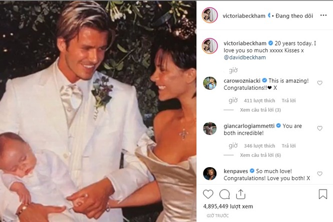 4 con đồng loạt gửi lời chúc ngọt ngào nhân 20 năm ngày cưới vợ chồng Beckham - ảnh 2