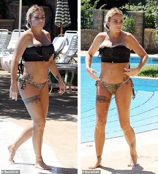 Katie Price mang mặt sẹo, bó căng ngực đi bơi hậu ‘đại tu’ ngoại hình - ảnh 7