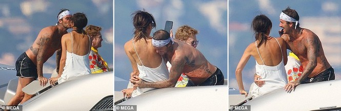 David Beckham khoe dáng ‘ăn đứt’ cậu cả, hôn vợ đắm đuối giữa tin đồn ly hôn - ảnh 3