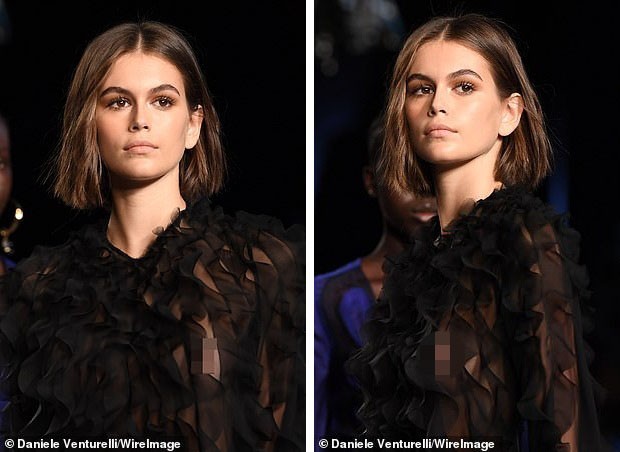 Kaia Gerber để ngực trần sải bước quyến rũ trên sàn catwalk - ảnh 3